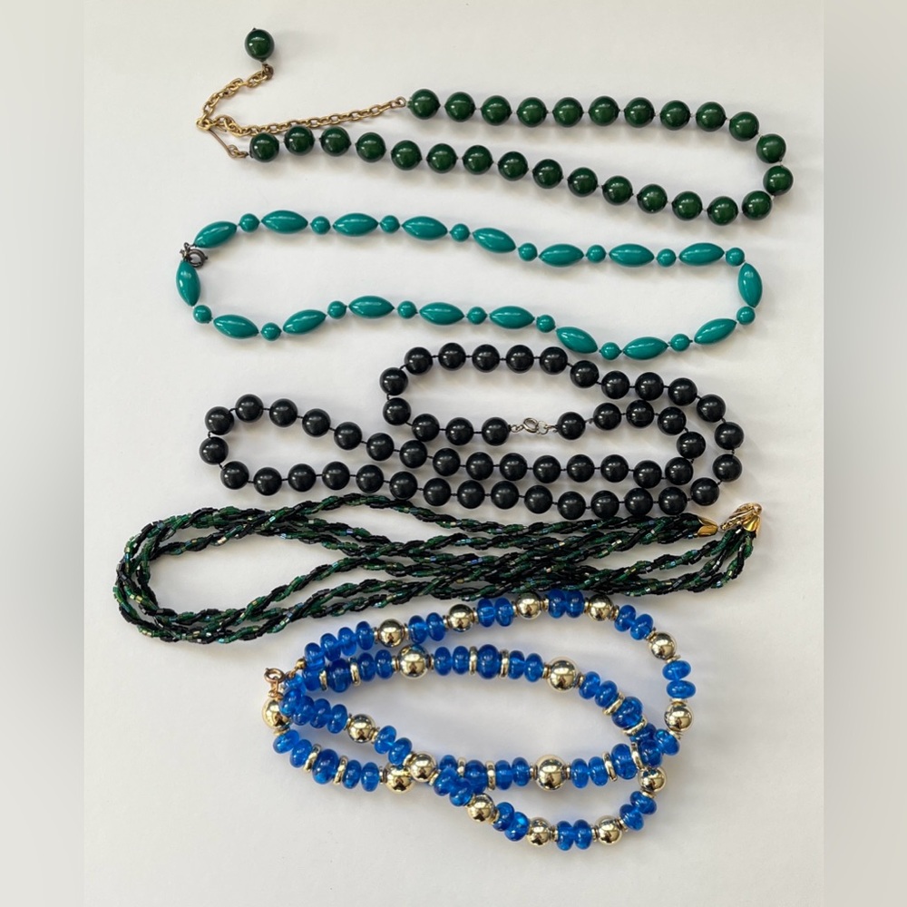 Stunning Vintage Multicolor Bead Beaded Necklace & choker Collection set